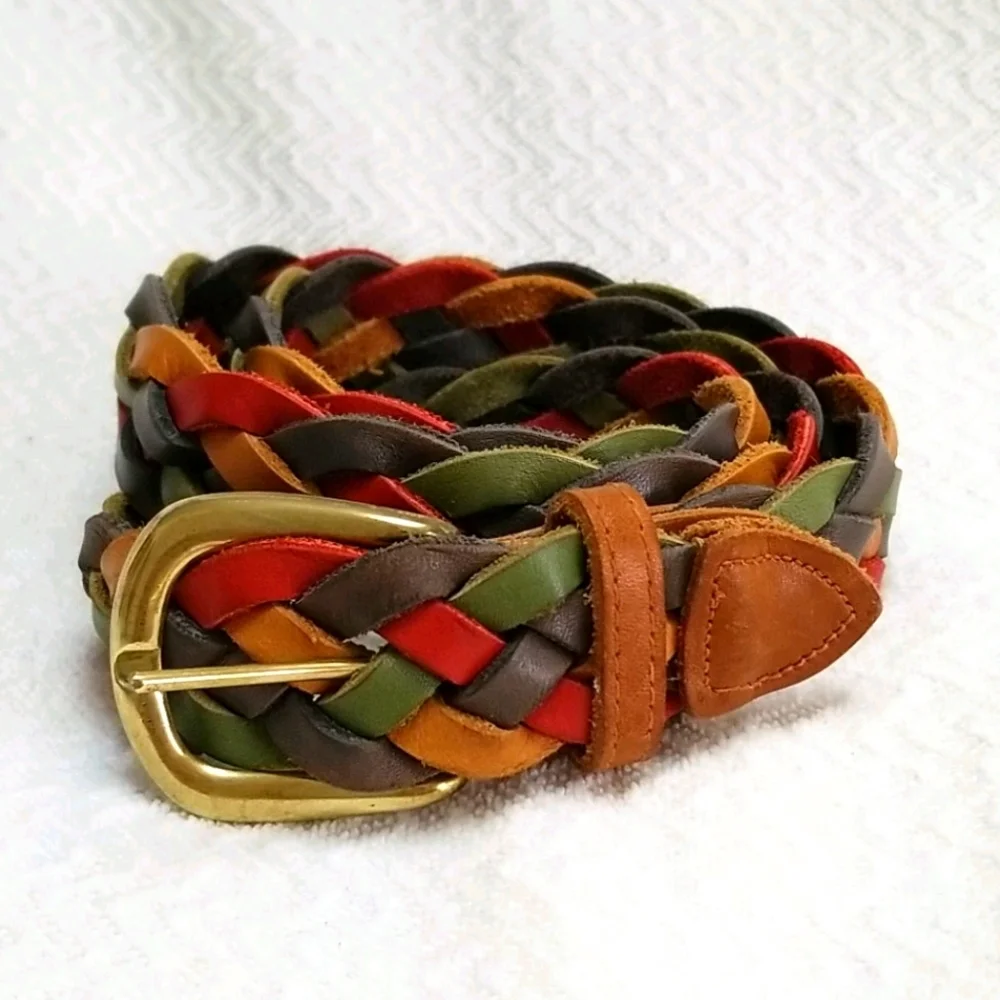 The Limited 90's Woven Rainbow Genuin Leather Belt